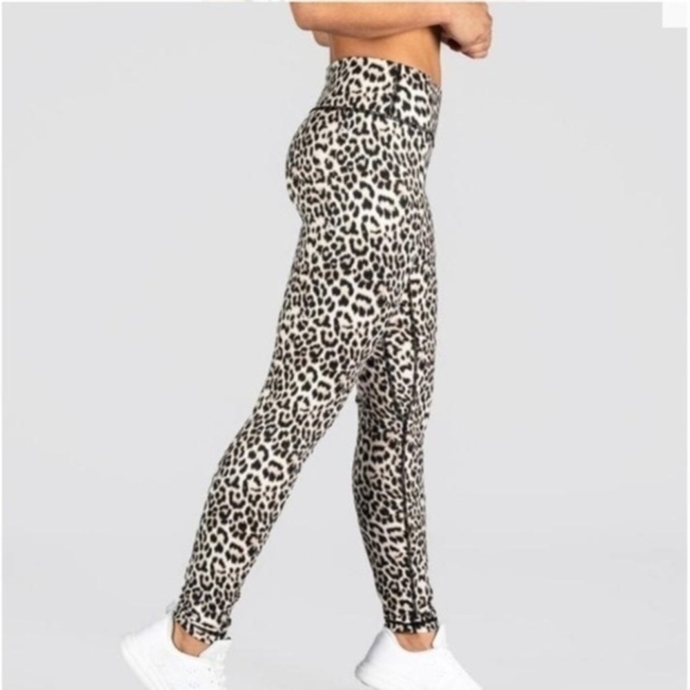High-Rise Leopard Print Leggings - White/Black